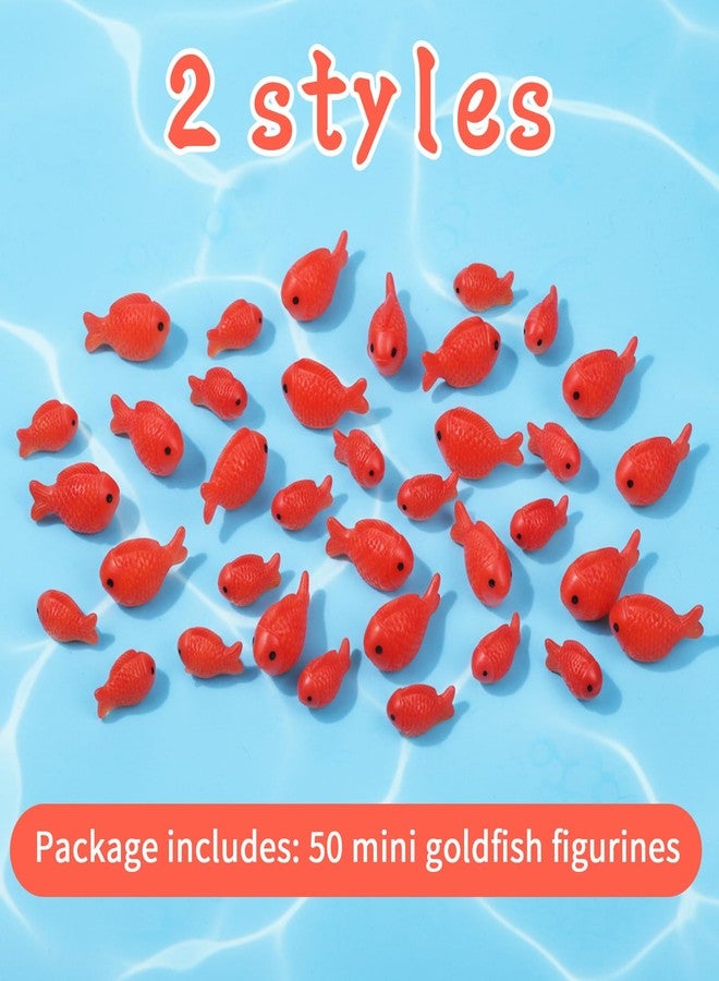 Xyembu 50 Pcs Small Resin Fish, Fake Mini Koi Fish Decor, Resin Animal Miniature Decoration Figurines, Mini Fishes Figurines Set, Cute Miniature Fishes Fake for Aquarium Tank, DIY Crafts, Landscape Ornaments - Image 4